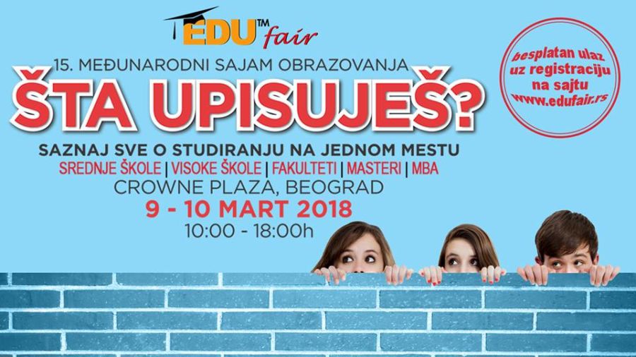 Međunarodni sajam obrazovanja EDUfair 9. i 10. marta